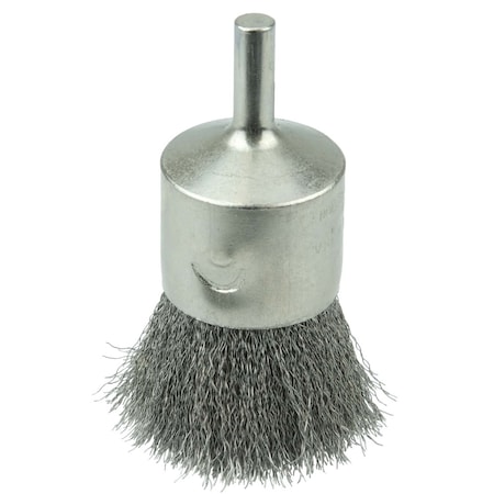 Weiler Nickel-Plated Cup End Brush 1", .0104" Crimped Wire Fill 10379